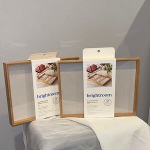 Brightroom stackable bamboo divided accessory tray